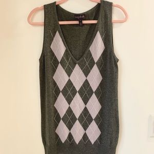 ✨Long Tall Sally Grey Argyle Sweater Vest
